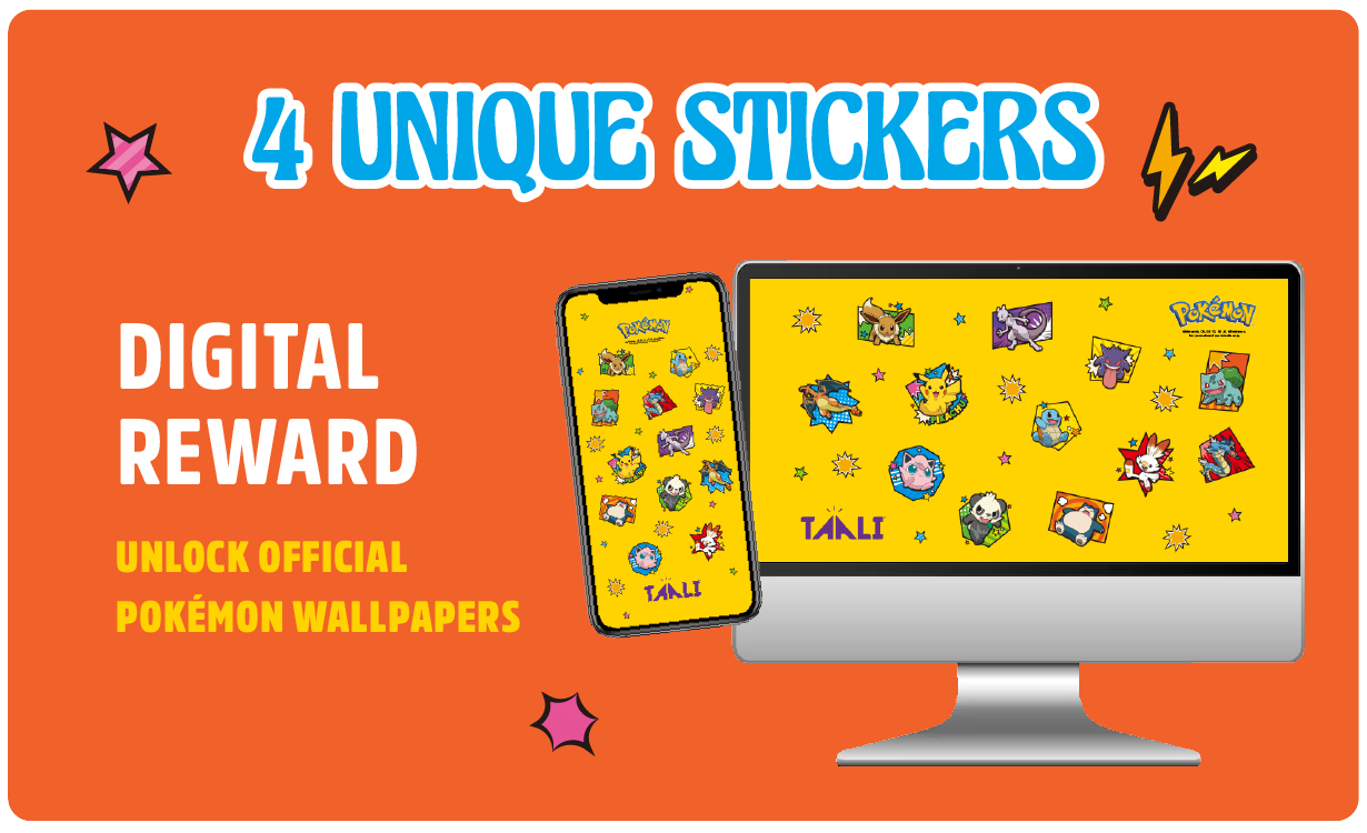 4 unique stickers unlock official Pokemon wallpapers